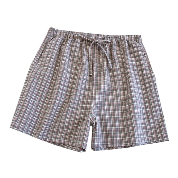 Women's Plaid Casual Shorts Cotton Soft Comfortable Beach Short Pants Elastic Waist Lightweight Comfy Home Shorts