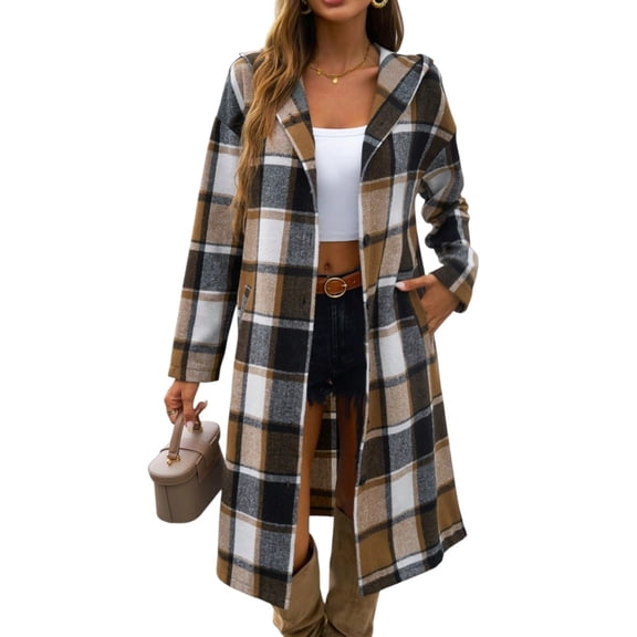 Women’s Plaid Corduroy Shacket – Long Sleeve Button Down Flannel Shirt Jacket Casual Lapel Coat for Fall  Winter Layering