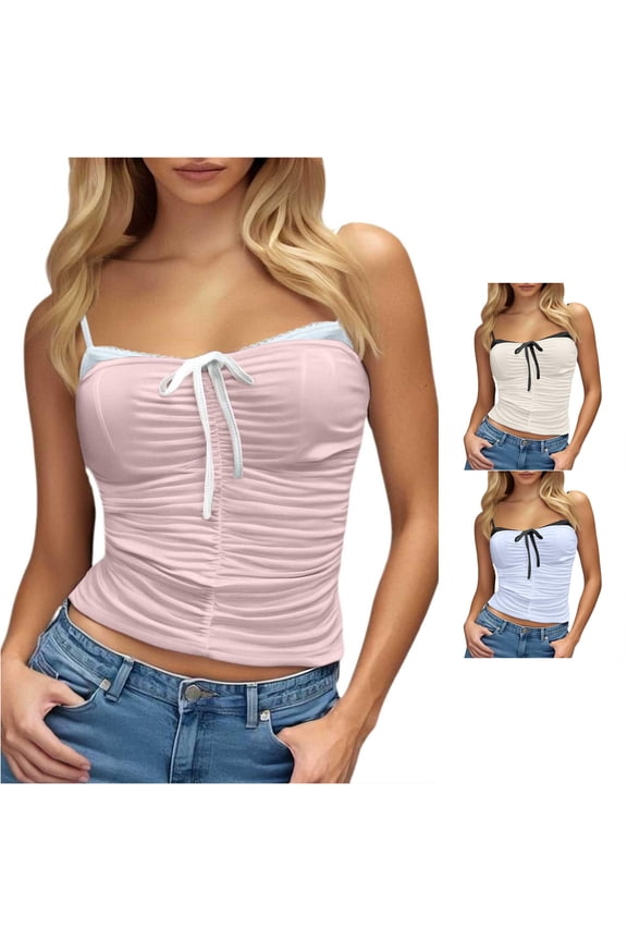 Women's Plaid Crop Top Square Neck Lace Trim Gingham Tank Top Spaghetti Strap Shirt Going Out Corset Tops 3d Print Tops for Women Women Tops Layering 3xl Crop Top 80s Tops for Women Polyester Top