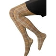 thumbnail image 1 of Women's Plaid Fashion Tights, Camel, Free Size, 1 of 2