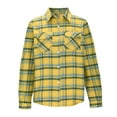 thumbnail image 1 of Women's Plaid Flannel Shirt Long Sleeve Button Down Collared Blouse Lightweight Soft Brushed Cotton Top for Fall Casual Work or Layered Outfits, 1 of 5