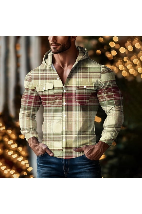 Women's Plaid Hooded Button Down Long Sleeve Shirt Blouse Top Casual Loose Fit Soft Flannel Pocket Jacket Style for Daily Wear Travel Loungewear Versatile Layering Piece Wardrobe Staple for All