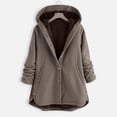thumbnail image 1 of Women's Plaid Hoodies Fleece Jacket Long Sleeve Button Down Cardigan Casual Plush Outerwear Winter Warm Cozy Soft Thermal Overcoats with Pockets, 1 of 6