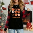 thumbnail image 1 of Women's Plaid Long Sleeve Top, "Tennessee Orange Bows" Graphic Casual Shirt, 1 of 4