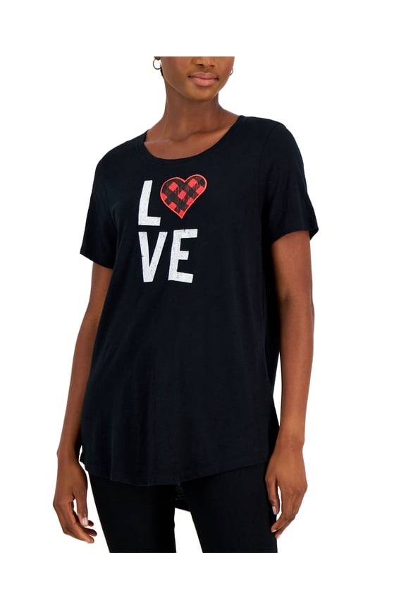 Women's Plaid Love T-Shirt Love L