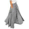 thumbnail image 1 of Women's Plaid Maxi Skirt- High Waist A Line Gingham Skirt,Pleated Flared Summer Casual Swing Long Skirt 2026, 1 of 6