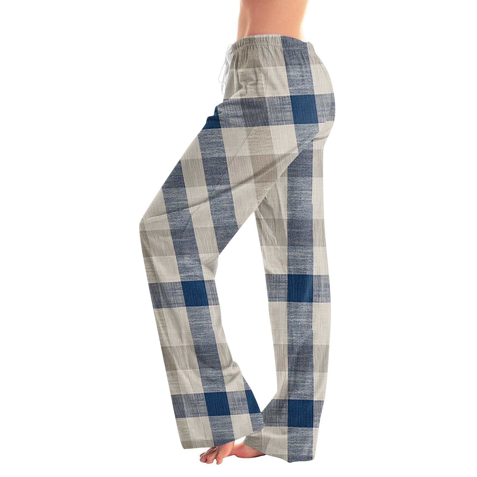 Women's Plaid Pajama Pants, Soft Cotton Lounge Pants with Elastic ...