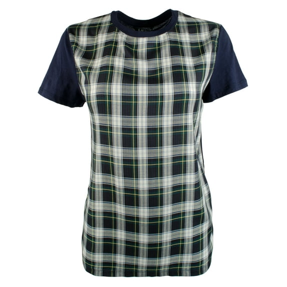 Women's Plaid-Panel Shirt-N-S