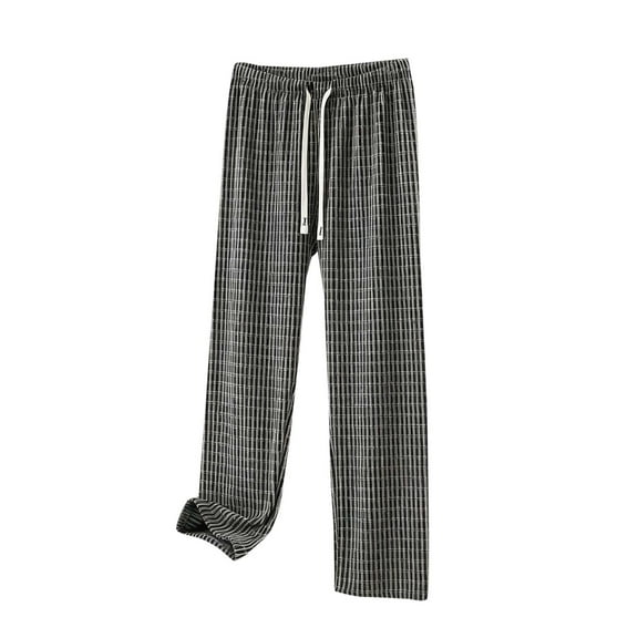 Women's Plaid Pants Winter Pajama Lounge Boxer Pants Casual Wide Leg Drawstring Casual PJ Bottoms Trousers