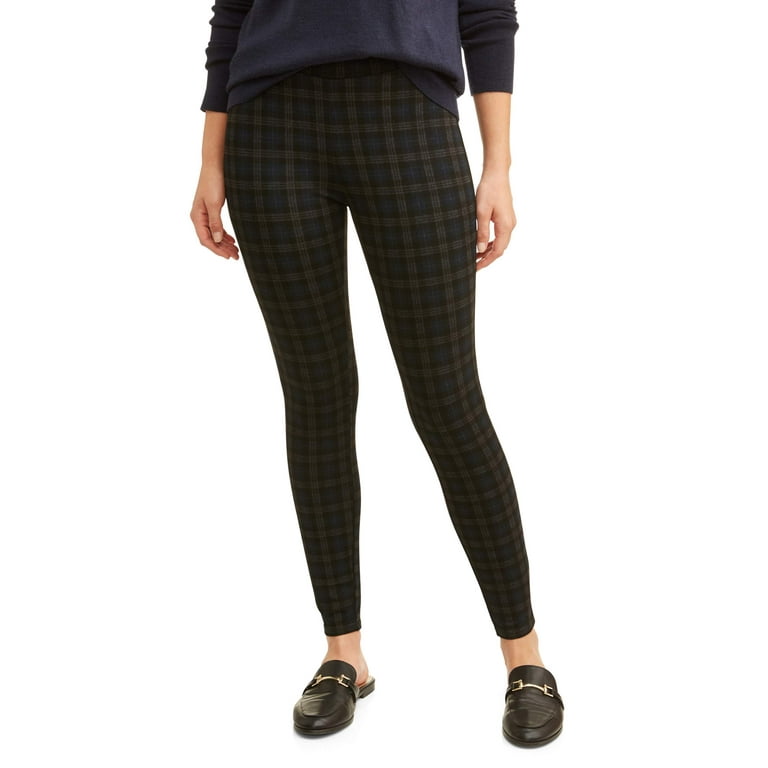 Plaid ponte pants top