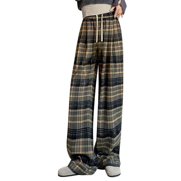 Plaid long pants online