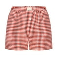thumbnail image 1 of Women's Plaid Print Shorts - Cute & Soft, Button Front, for Sleepwear or Casual, Various Sizes, 1 of 6