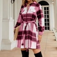 thumbnail image 1 of Women's Plaid Shacket 2024 Long Sleeve Button Up Flannel Shirt Winter Tartan Jacket Woolen Coats, 1 of 3