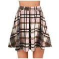thumbnail image 1 of Women's Plaid Skirt – Elastic Waist A-Line Pleated Tartan Skirt, Versatile Stretchy Mini & Long Skater Skirt (S-3XL) 2025, 1 of 8