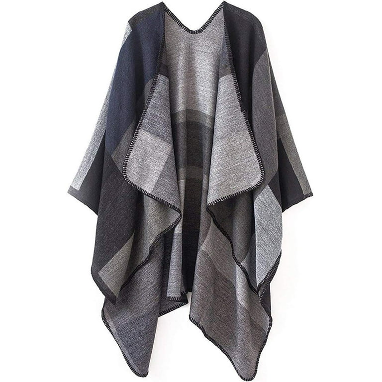 Black sweater poncho on sale cape