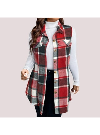  Donatella Women's Double Breasted Plaid Belted Coat, Red, 10 :  Clothing, Shoes & Jewelry