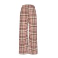 thumbnail image 1 of Women's Plaid Wide Leg Pants Casual Elastic High Waist Casual Trendy Long Pants Loose Fit Lounge Pants Trousers,Free Size, 1 of 4