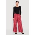 thumbnail image 1 of Women's Plaid Wide Leg Pants, 1 of 4