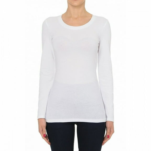 Women's Plain Basic Solid LongSleeve T shirt Crew Neck Round Neck Stretchy Cotton Tee