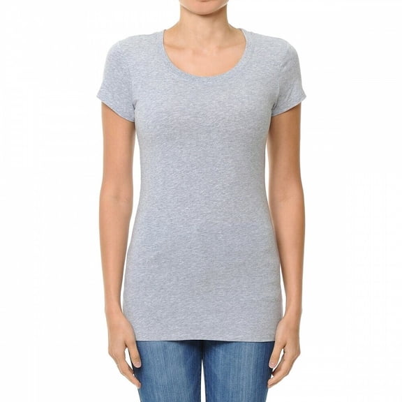 Women's Plain Basic Solid Short Sleeve T shirt Crew Neck Round Neck Stretchy Cotton Tee (S-3X)