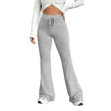 Women's Plain Flare Leg Light Grey Sweatpants XS (2)