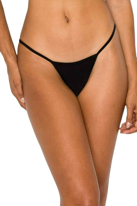 Women's Plain G-String, Black, Plus Size, 1PC