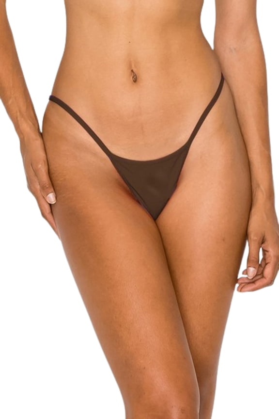 Women's Plain G-String, Coffee, One Size, 3PCS