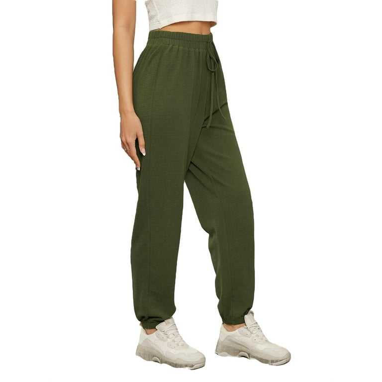 Women's Plain Jogger Army Green Sweatpants XS