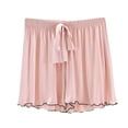 thumbnail image 1 of Women's Plain Loose Shorts Soft Comfy Wide Leg Lounge Sleep Pajama Pants Sleepwear Short Pant with Drawstring, 1 of 3