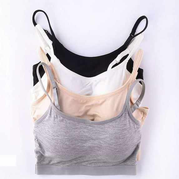 Women's Plain Non-Rims Gathered Sports Bra Anti-Sagging Sleep Underwear