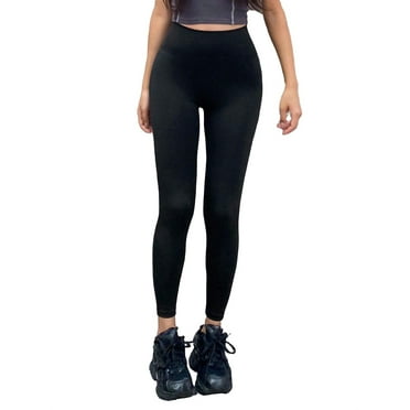 Women's Plain Regular Black Leggings XL (6)