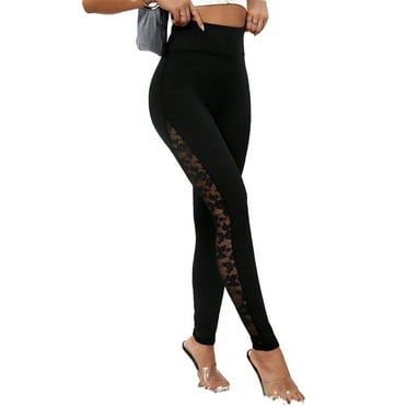 Women's Plain Regular Black Leggings XS (2)
