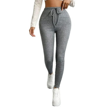 Women's Plain Regular Grey Leggings XS (2)
