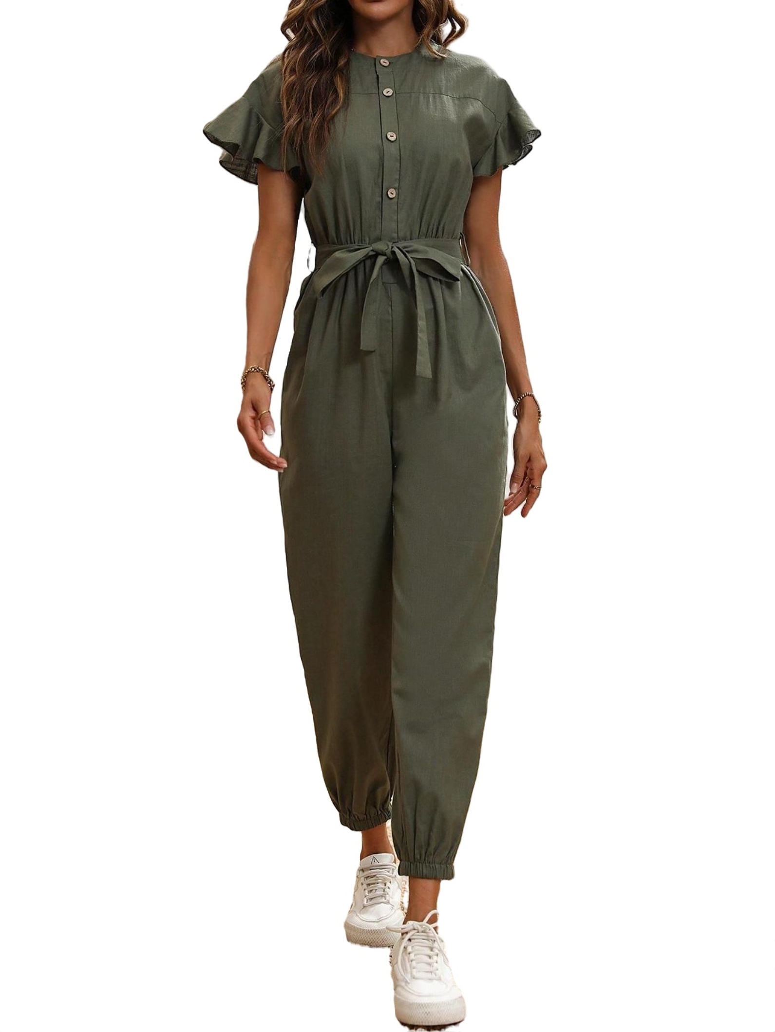 MANGOPOP Women's Square Neck Bodysuit - Short Sleeve Stretchy Top In Army Green, Size X-Large - View #5