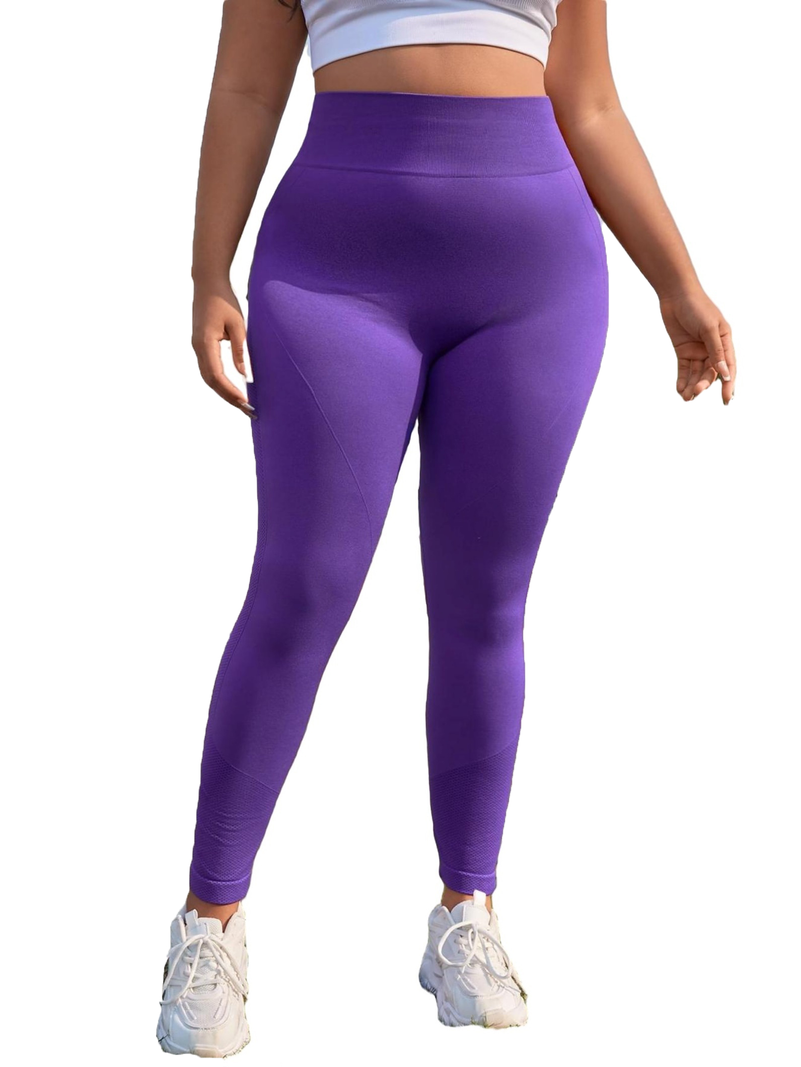 Women's Plain Skinny Purple Plus Size Leggings & Pants 0XL