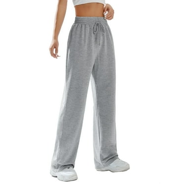 Women's Plain Straight Leg Grey Sweatpants XS (2)