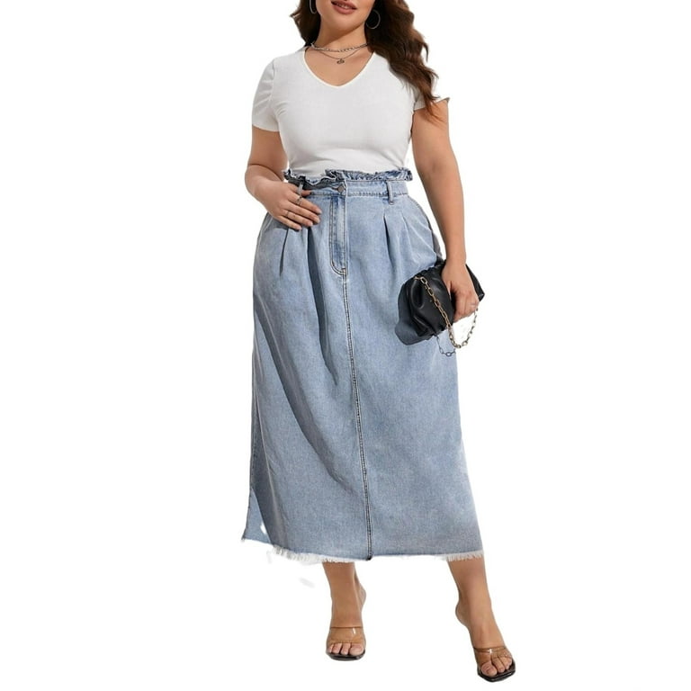 Plus size denim skirt clearance 4xl
