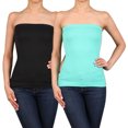 thumbnail image 1 of Women's Plain Stretch Seamless Strapless Layer Bandeau Tube Top, 1 of 3