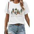 thumbnail image 1 of Women's Plant Graphic Comfortable T Shirt Casual Breathable Short Sleeve Round Neck Top White S-5XL, 1 of 5