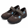 thumbnail image 1 of Women's Platform Ballet Sneakers, Hidden Wedge Mary Jane Shoes with Hook-and-Loop Strap, 1 of 5