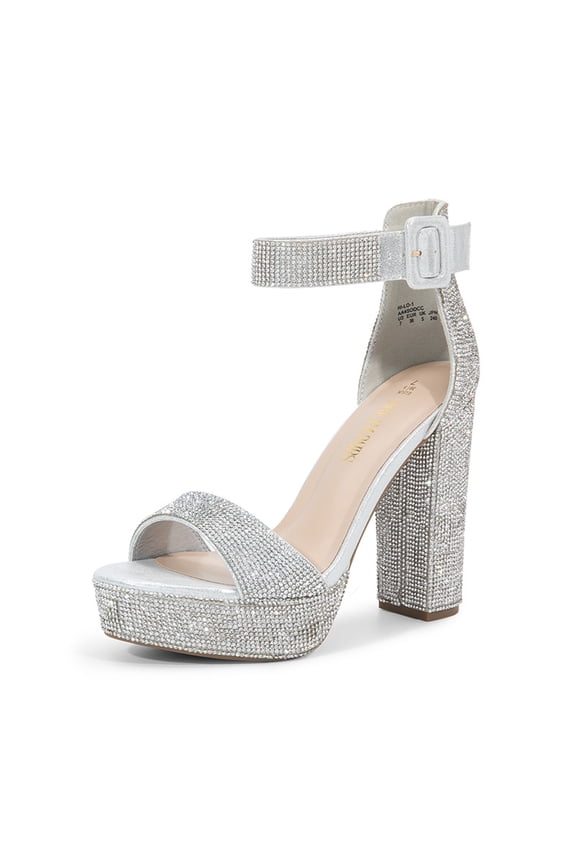 Women's Platform Block Heel Sandals with Ankle Strap for Formal & Party Wear