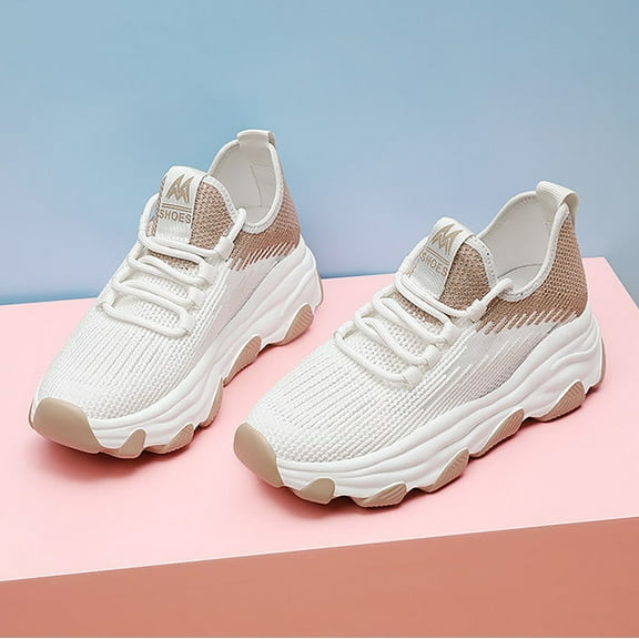 XIMIN Women's Platform Chunky Fashion Sneakers Slip on Walking Stylish Lightweight Classic Casual Sneaker with White Sole and Stylish Accents