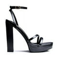 thumbnail image 1 of Women's Platform Chunky High Heels Square Toe Ankle Strap Heel Sandals Strappy Wedding Party Dress shoes 5 inch, 1 of 5
