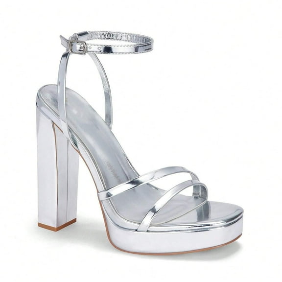 Women's Platform Chunky High Heels Square Toe Ankle Strap Heel Sandals for Wedding Party & Dress Shoes