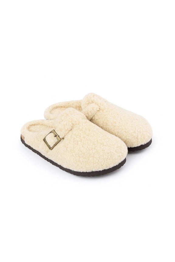Women's Platform Clogs Sherpa Cover Mules Cork Footbed Winter Potato Shoes