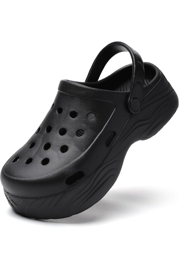 Women's Platform Clogs Slip On Garden Shoes Lightweight Non Slip Beach Pool Sandals Indoor Outdoor Walking Slippers