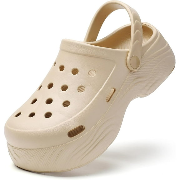 Women's Platform EVA Clogs Slip On Garden Shoes Lightweight Non Slip Beach Pool Sandals Indoor Outdoor Walking Slippers