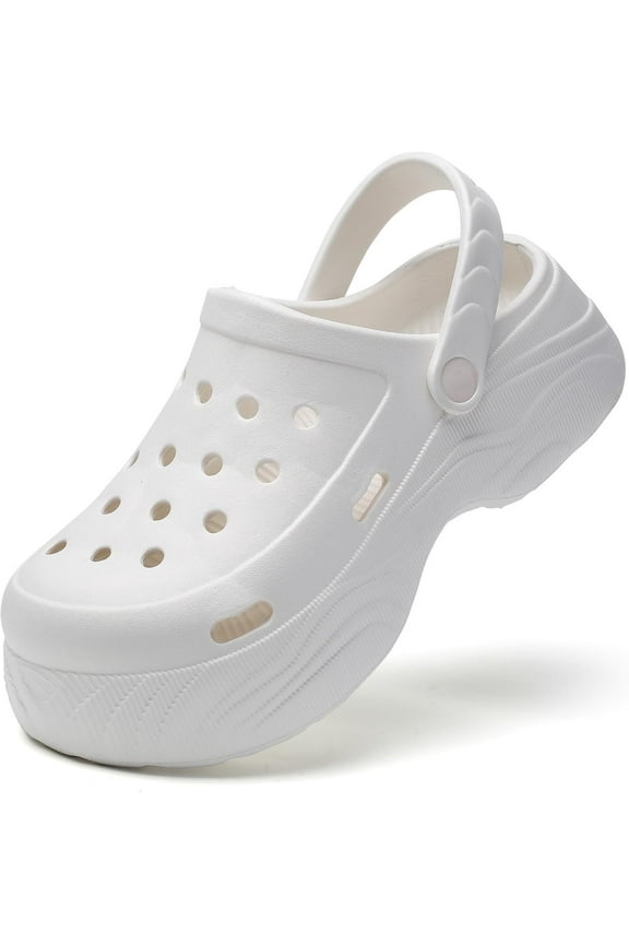 Women's Platform EVA Clogs Slip On Garden Shoes Lightweight Non Slip Beach Pool Sandals Indoor Outdoor Walking Slippers