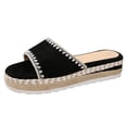 thumbnail image 1 of Women's Platform Espadrille Fisherman Sandals Casual Beach Shoes With Ankle Strap And Open Toe Design, 1 of 9