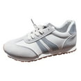 thumbnail image 1 of Women's Platform Fashion Sneakers Thick Sole Suede Genuine Leather Classic Rubber Gum Sole Low Top Casual Walking Shoes Grey 8, 1 of 6